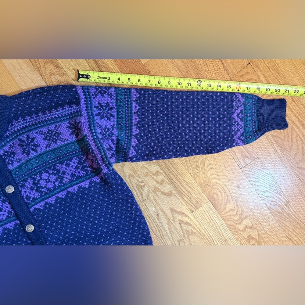 Vtg Dale of Norway Wool Cardigan Unisex Nordic EUC Wmns L/Mens S - Picture 9 of 11